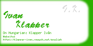 ivan klapper business card