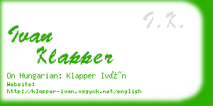 ivan klapper business card